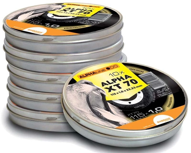 RHODIUS XT70 115 mm, 10 Stück Trennscheibe extra dünn Millimeterscheibe Stahl