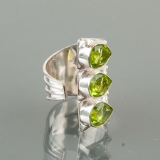 Peridot Gemstone 925 Sterling Silver Ring Handmade Jewelry Ring Gift For Love