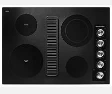 30” KitchenAid Glass Electric Downdraft Cooktop, Black KCED600GBL NEW IN BOX