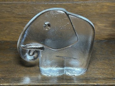 Briefbeschwerer Glas Elefant Studioglas Designfigur Mid Century Modern