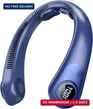 Portable Neck Fan that Blow Cold Air, LED Display, Rechargeable Hands-Free Weara