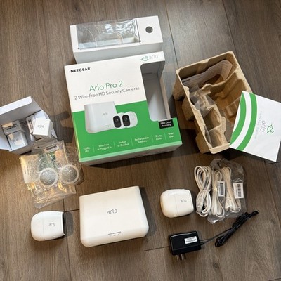Arlo Pro Wireless Home Security Camera 2 Camera Kit White (VMS4230P-100NAS) New