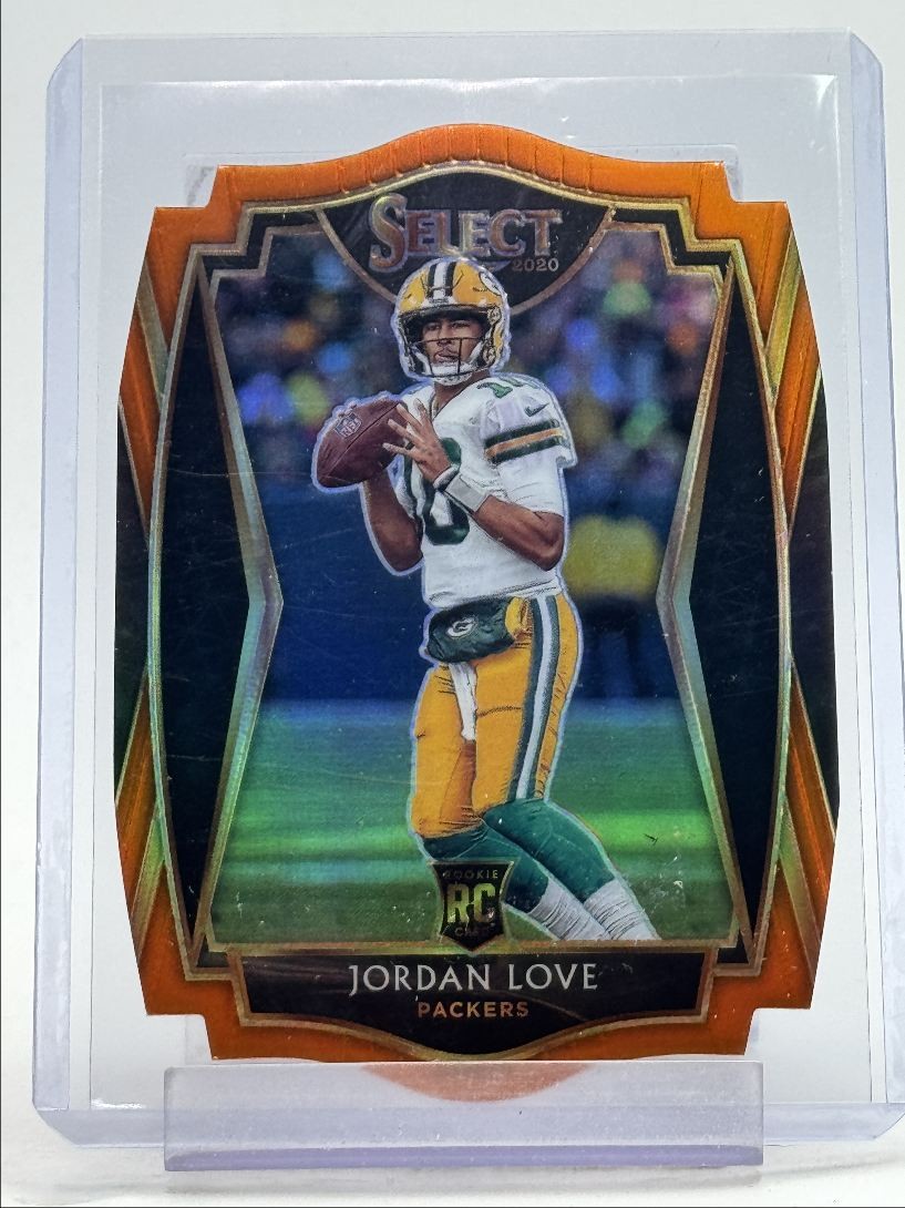 JORDAN LOVE 2020 SELECT PREMIER LEVEL ROOKIE ORANGE PRIZM DIE CUT RC Q2756