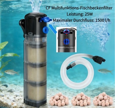 Aquarium Innenfilter Aquarienfilter 1500 L/H Filter Filtersystem Wasserpumpe DHL