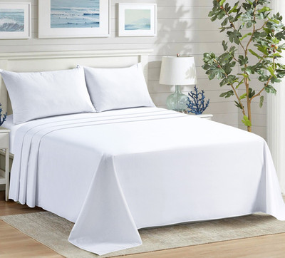 Hotel Luxury Flat Sheet Only Soft Top Sheet Flat Bed Sheets USA Size Queen White