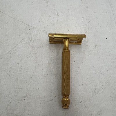 Vintage Gillette TECH Gold Tone DE Safety Razor