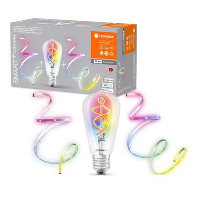 Smart+ LED Spiral Filament Edison 4,5W E27 +2m +1m LED Strip RGBW bunt warm WiFi