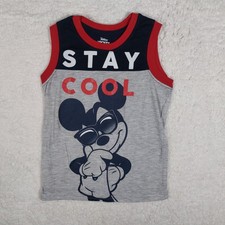 Disnep Junior's Sleeveless Shirt Child Size 5 Mickey Mouse Stay Cool Summer Tank