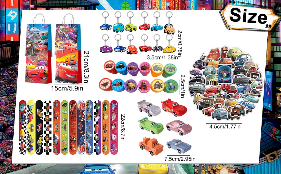 Lightning McQueen Party Favors Pack Cars Birthday Gift Bag Supplies Set for Kids