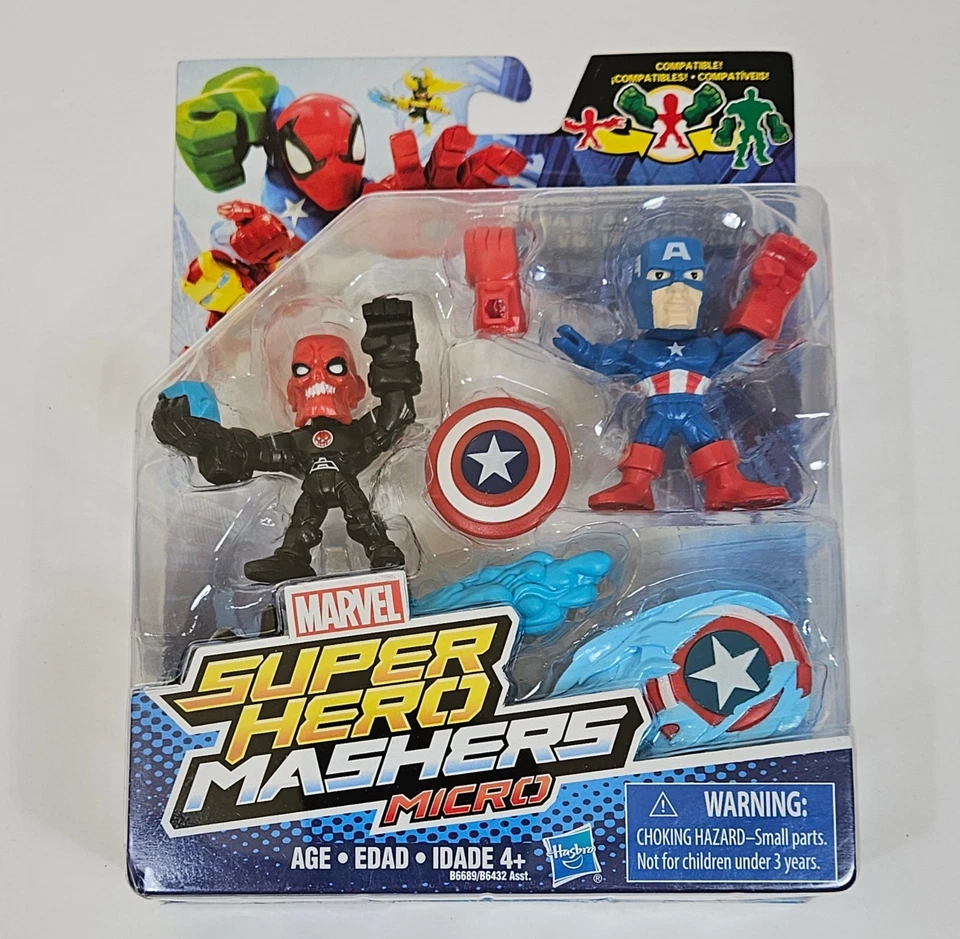 НАБОР ФИГУРОК КАПИТАНА АМЕРИКИ И КРАСНОГО ЧЕРЕПА MICRO MASHERS MARVEL SUPER HERO MOSC 2015 - Изображение 2 из 4