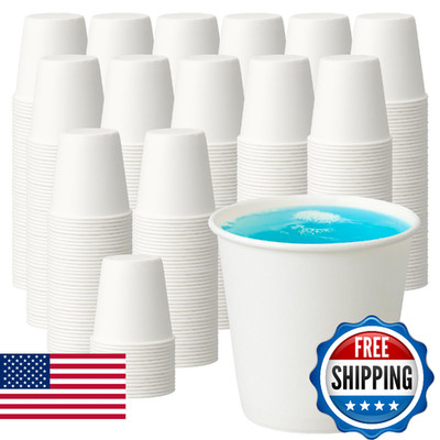 PACKINNO 3 oz Disposable Paper Cups, Mouthwash Cups, Small Coffee Cups for Bathr