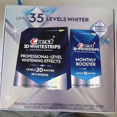 Crest 3D Whitestrips Professional-Level Whitening Effects Enamel Safe Monthly B 