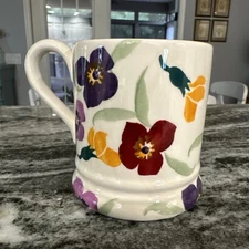 Emma Bridgewater Mug 1/2 Pint Flowers Wallflower Stoke On Trent England