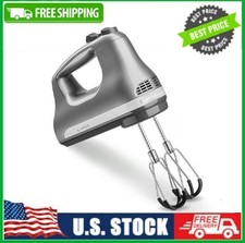 KitchenAid 6 Speed Hand Mixer with Flex Edge Beaters, Contour Silver NEW