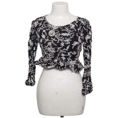 Zara, Crop Top, Größe: XS, Schwarz/Weiß, Blumen, Damen #bkF