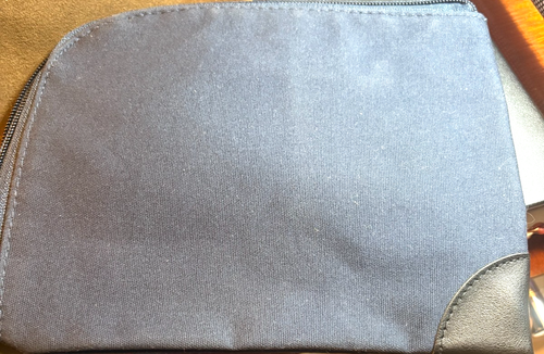 Shinola Detroit NAVY BLUE FABRIC-BLACK TRIM Toiletry Travel Bag/Pouch