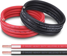 2 AWG Battery Cable 10FT Red Black - 2 Gauge Pure Copper OFC Welding Cable Upgr