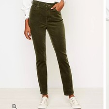 LOFT Ann Taylor Women's High Rise Curvy Skinny Corduroy Pants 6 / 28 Olive green