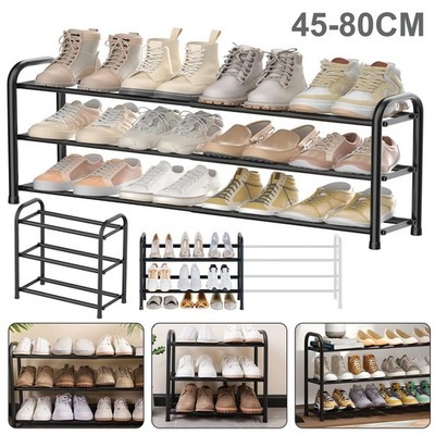 Expandable Schuhregal 3 Ebenen Platzsparend Schuhregal Schmal Adjustable 45-80cm