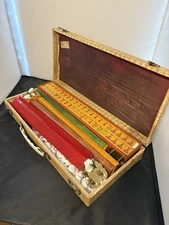 Jumbo Royal Depth Control Mahjong Set In Case Bakelite Tiles Genuine