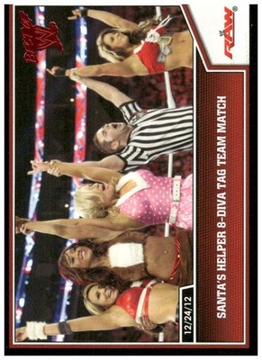 2013 Topps Best of WWE #71 Santa's Helper 8-Diva Tag Team Match