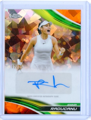 Emma Raducanu #CA-ERU 2025 Topps Chrome Sapphire Autograph card