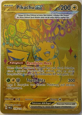 Pokemon Pikachu EX Deutsch 179/131 Prismatische Entwicklungen GOLD NM