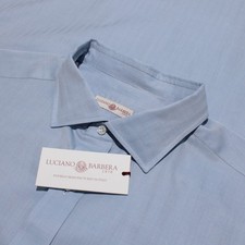 Luciano Barbera NWT Casual Button Down Shirt Size 2XL in Blue 100 Cotton