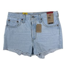 Levi's 501 Light Wash High-Rise Fitted Cut Off Denim Shorts Women's Size 29