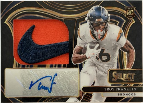 🔥2024 Panini Select🏈🔥Troy Franklin Broncos #JRSS-TFN 1/1 Nike Auto RC Patch