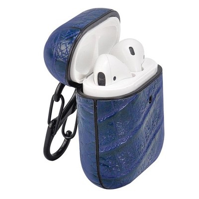 TERRATEC AirBox Croco Blue Apple AirPods Case Schutzhülle kabellose Aufladung