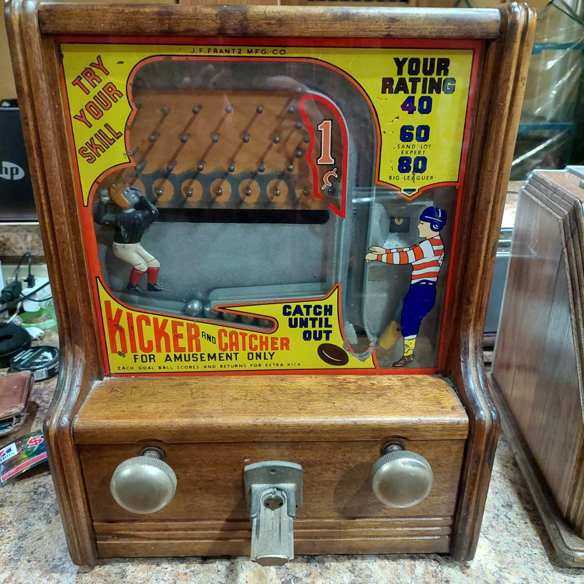 Kicker Catcher by J.F. Frantz 1940's Penny Arcade Game Amusement