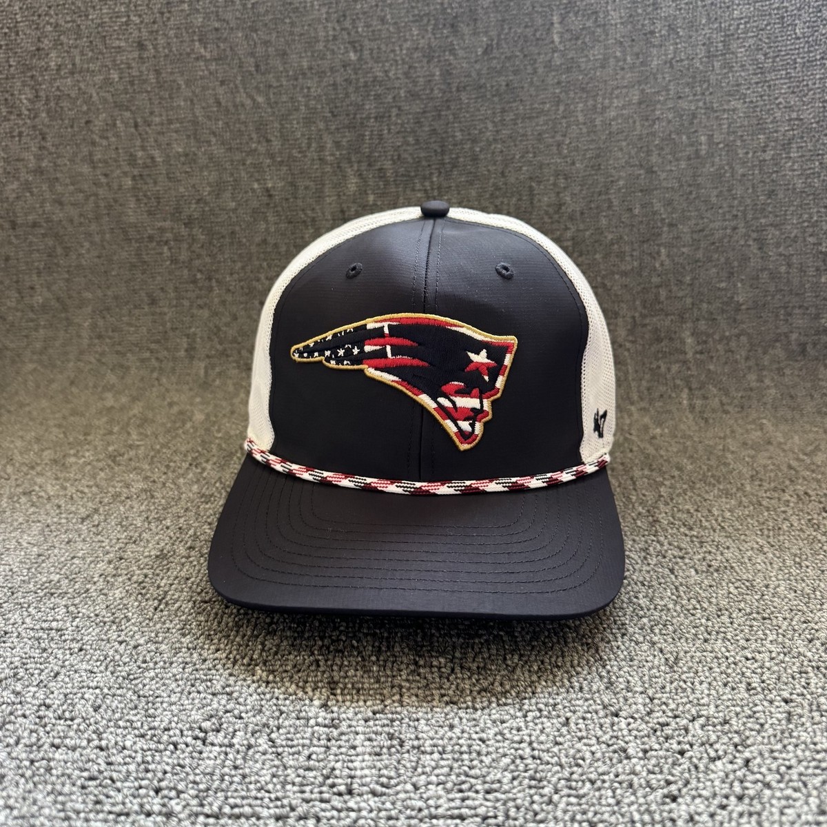 '47 Brand Patriots Trucker Snapback Navy White OSFA Retro Rope NFL Mesh Back Hat
