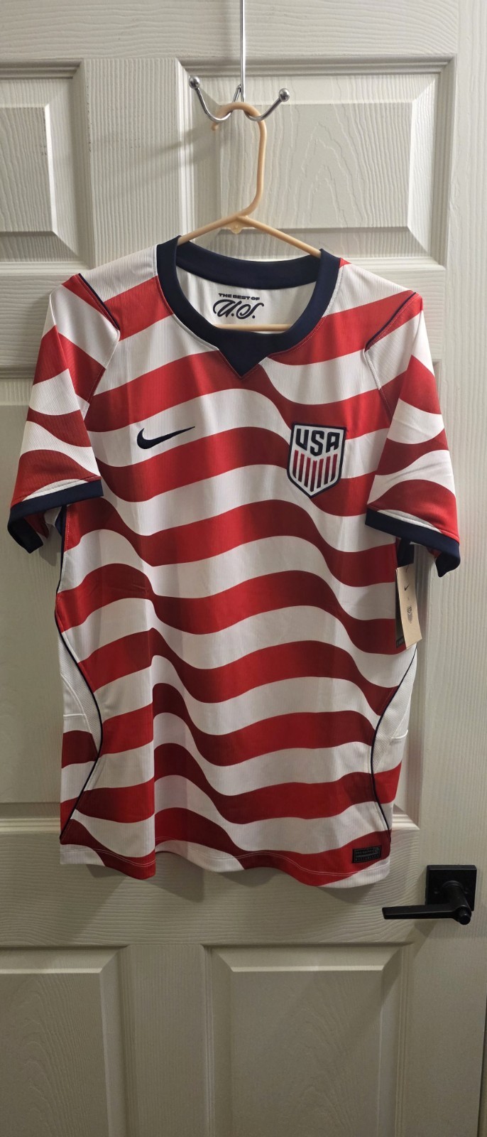 Nike USA Soccer Jersey Red White Striped USMNT Home Shirt Men’s Size XL
