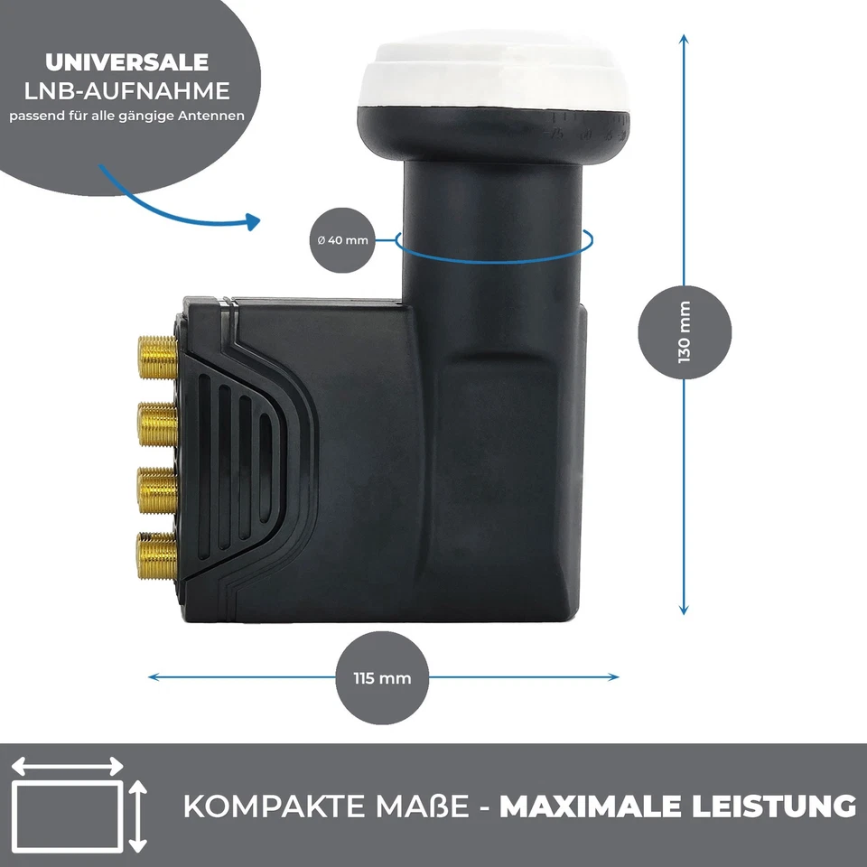 Convertidor de señal PremiumX Deluxe Octo LNB LNC LMB TV para 8 participantes HD UHD 4K - Imagen 4 de 4