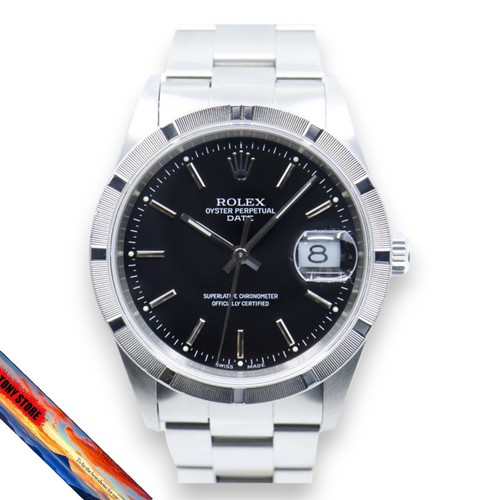 Rolex Oyster Perpetual Date 15210 Black Bar Men's Watch