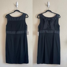 NWT Red Valentino Bow Back Mini LBD Black Wool Blend Dress Womens US Size 8