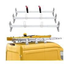 Universal Van Roof Ladder Rack Compatible With 1996-up Chevy 800lbs Adjust...