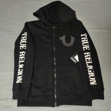 True Religion Girls Size 10/12 Full Zip Jacket Rhinestone Horseshoe MSRP 69