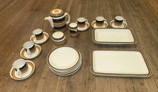 22 Piece Set Rosenthal Scandic Orange Black Striped Thomas EXCELLENT Condition!