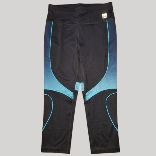 * FILA SPORT Pantaloni Leggings Capri Sportivi Yoga Blu e Nero Donna MEDIA