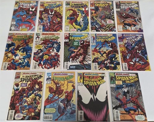 MAXIMUM CARNAGE #1-14 COMIC FULL RUN LOT Amazing Spider-Man 378 379 380 Avg NM+