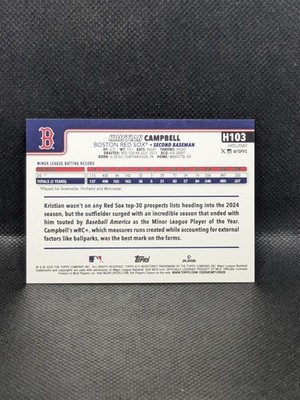 2025 Topps Holiday Kristian Campbell Blue Metallic Holiday Lights