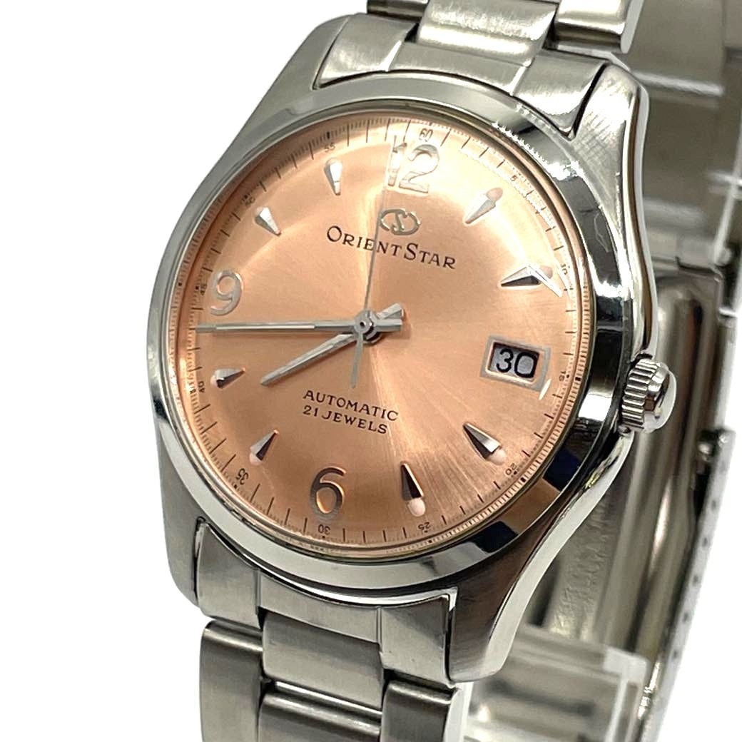 209：Orient Star　21JEWELS　597302-70　ジャンク Orient Star Automatic 21 Jewels Blue Dial Watch Japan 597302