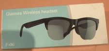 F-06 Wireless Glasses Headset BLACK Bluetooth with USB Charging Cable