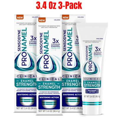 Sensodyne Pronamel Clinical Enamel Strengthening Toothpaste, 3.4 Oz (3-Pack)