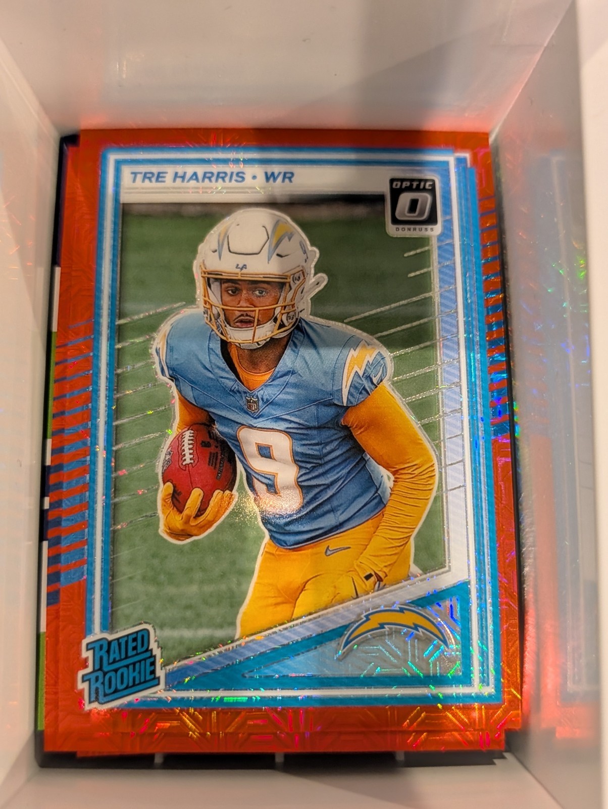 2025 Donruss Optic Rated Rookie Red Mojo Prizm #229 Tre Harris RC