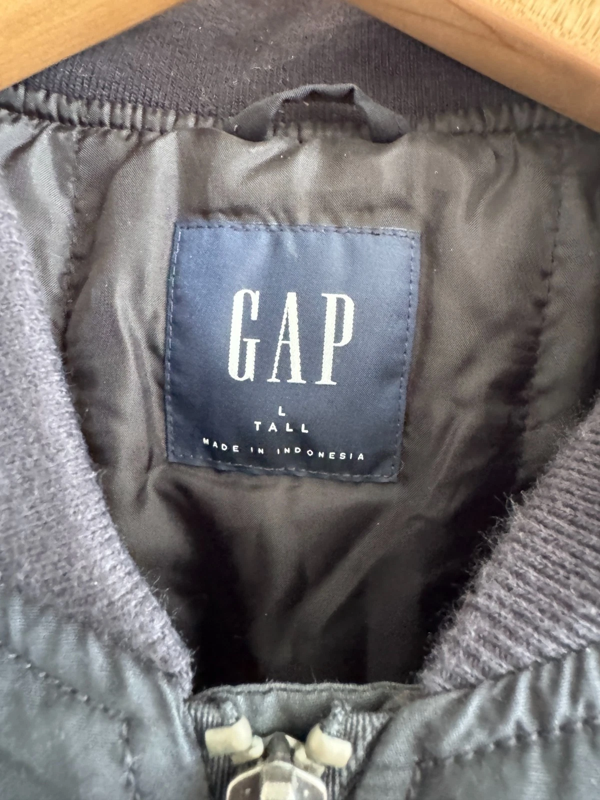 Gap Bomber Jacket, Dark Navy Blue, Size Large Tall Coat - product detail image 2