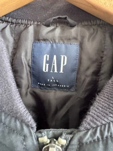 Gap Bomber Jacket, Dark Navy Blue, Size Large Tall Coat image 2