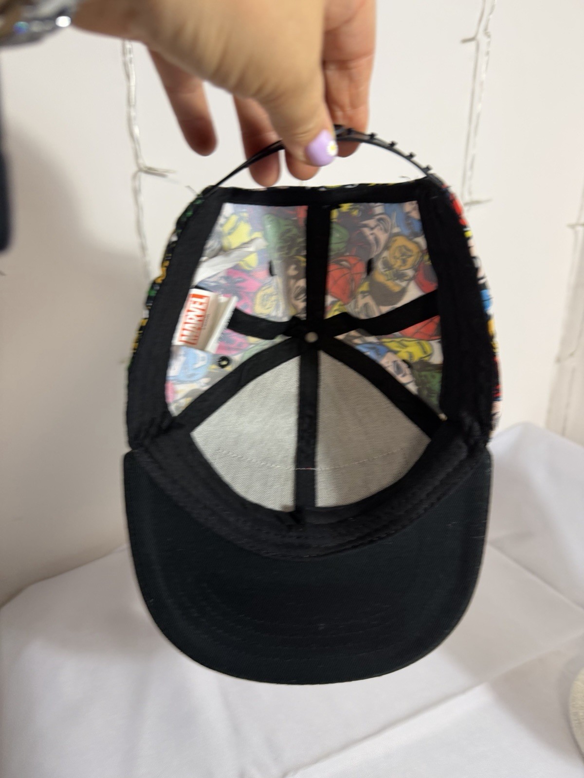 Marvel Snapback Hat Black Comic Print Adjustable … - image 10